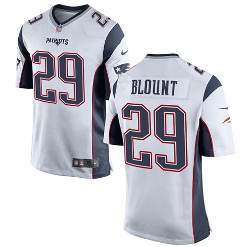 Men's Game LeGarrette Blount Nike Jersey White Road - #29 NFL New England Patriots
